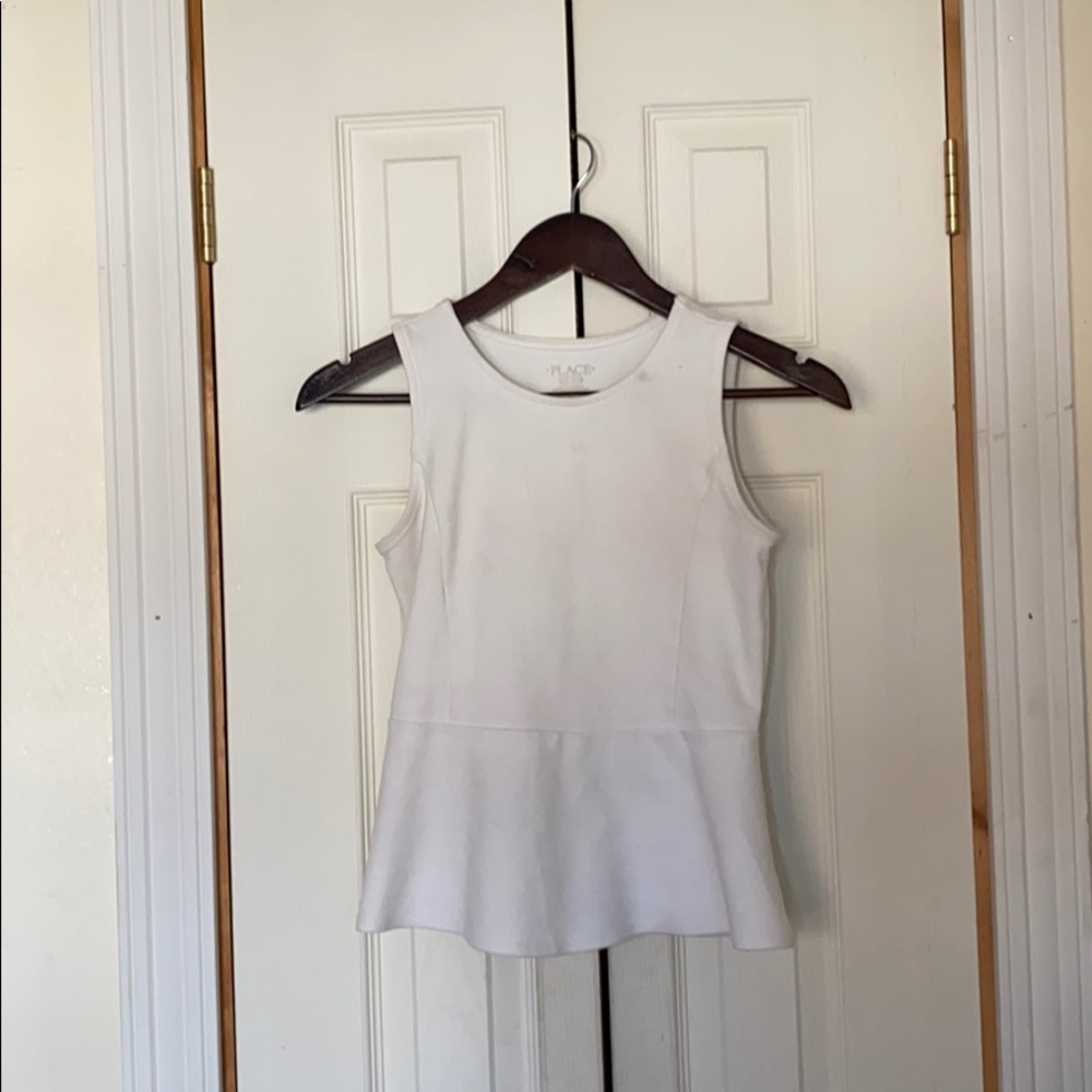 Children’s White Peplum Top